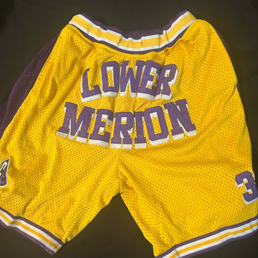 Mitchell & Ness Yellow and Purple Athletic Shorts